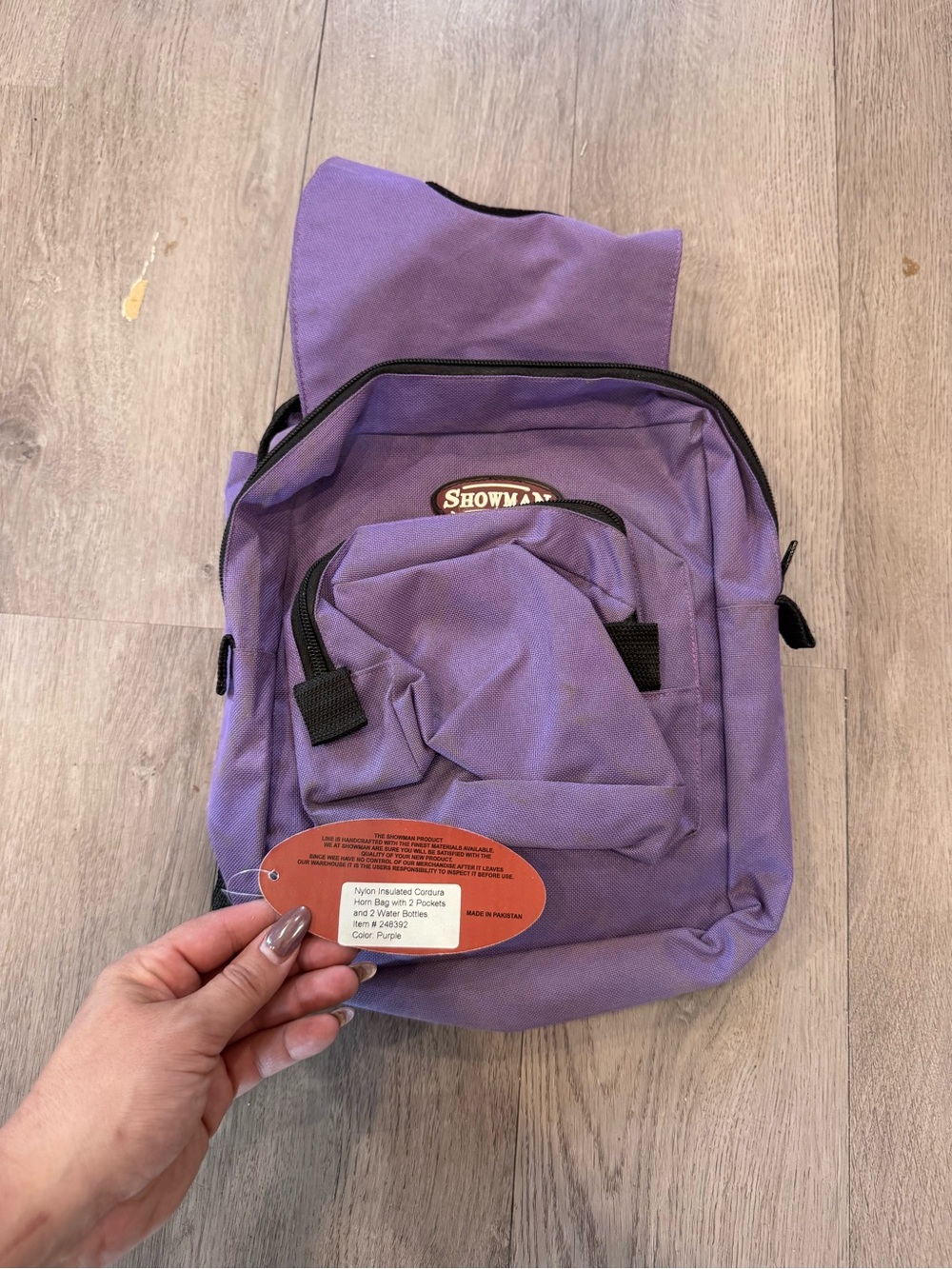 NWT Showman Western Cordura Nylon Insulated Saddle Horn Bag Purple Trail Riding - Picture 5 of 5